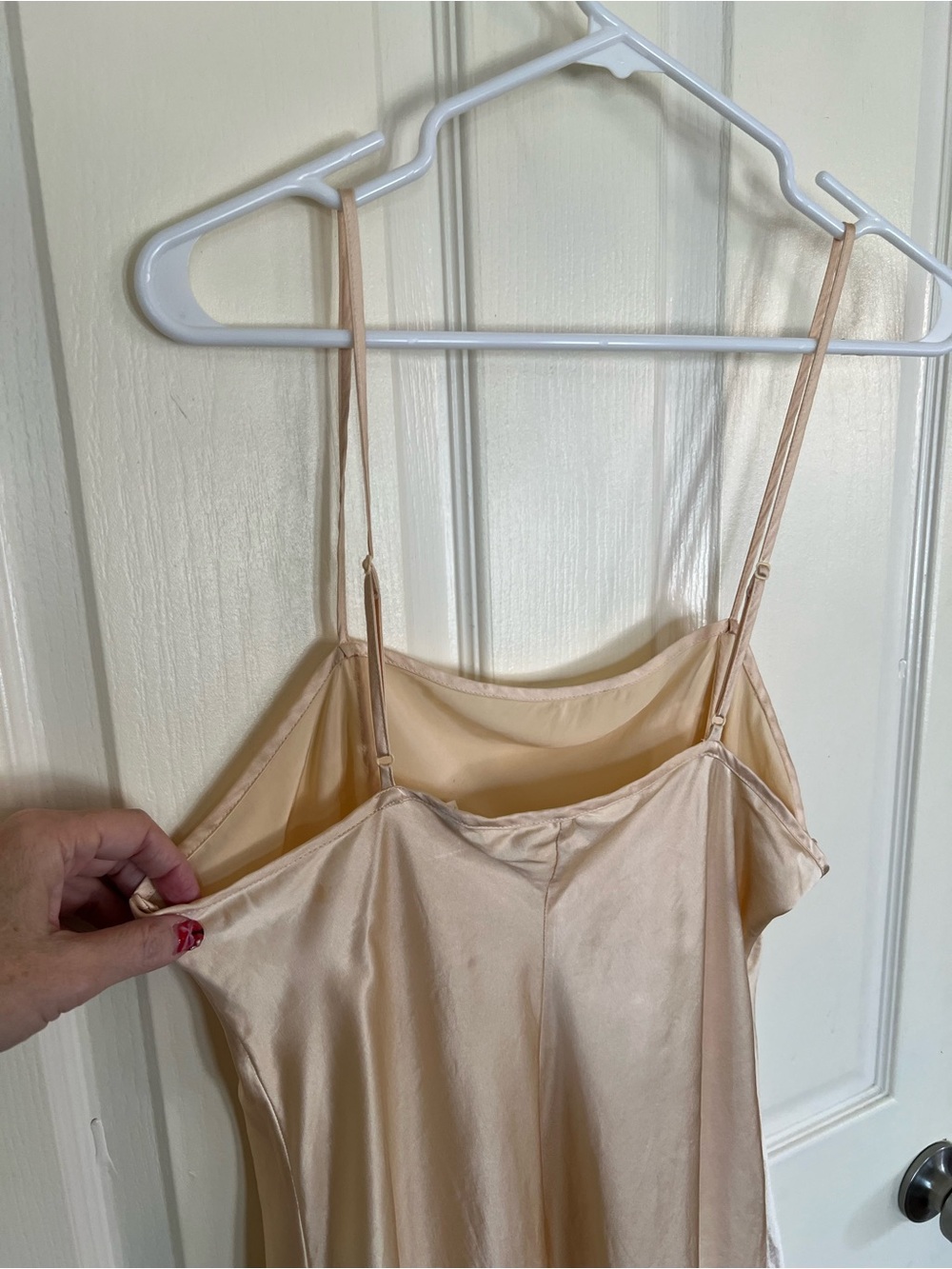 Vintage 1997 Victoria’s Secret 100% Silk Slip Dress L Ivory Champagne - Picture 9 of 10